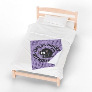Life is Scary Without Jesus Christian Blanket - Black Cat Velveteen Blanket - Image 8
