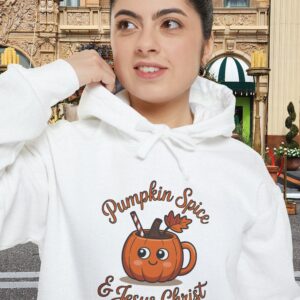 Pumpkin Spice and Jesus Christ Christian Hoodie - Unisex - Image 4