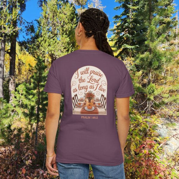 Model of I Will Praise the Lord as Long as I Live Christian T-Shirt - Psalm 146:2 Thanksgiving Tee 50