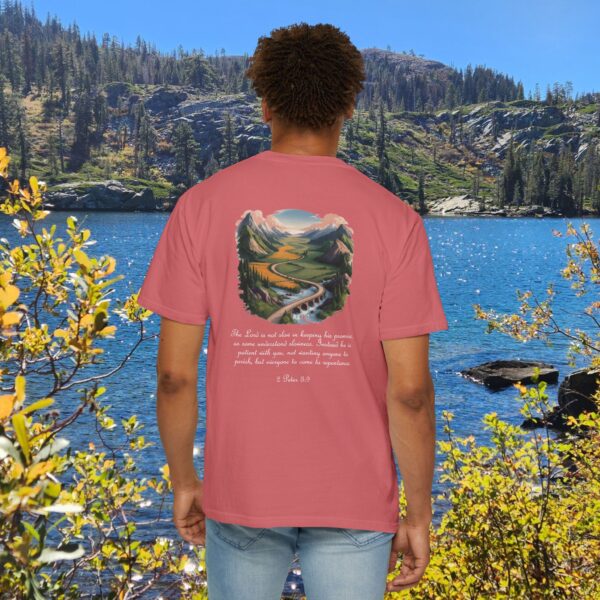 The Lord is Not Slow in Keeping His Promises Christian T-Shirt - 2 Peter 3:9 63 Model of The Lord is Not Slow in Keeping His Promises Christian T-Shirt - 2 Peter 3:9 62