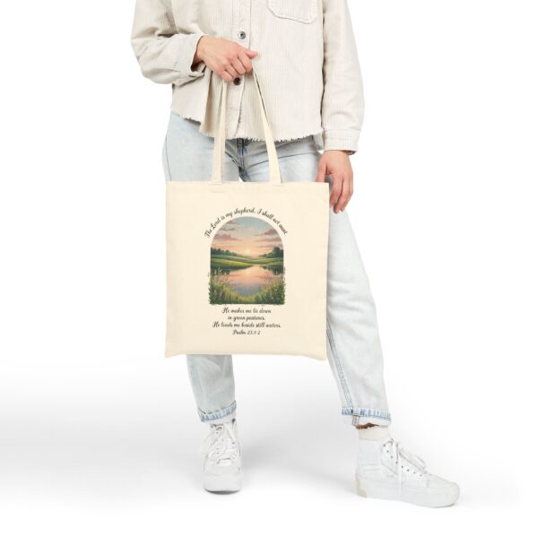 The Lord is My Shepherd Christian Tote Bag - Psalm 23:1-2 9 Model of The Lord is My Shepherd Christian Tote Bag - Psalm 23:1-2 8