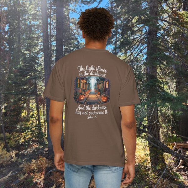Model of Halloween The Light Shines in the Darkness Christian Shirt - John 1:5 24