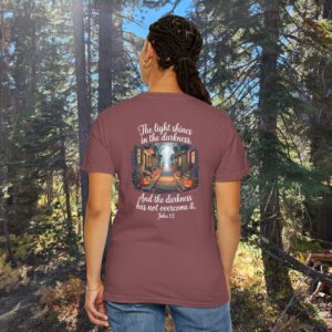 Halloween The Light Shines in the Darkness Christian Shirt - John 1:5 - Image 8