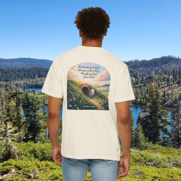Model of Thanks Be to God Christian T-Shirt - 1 Corinthians 15:57 14