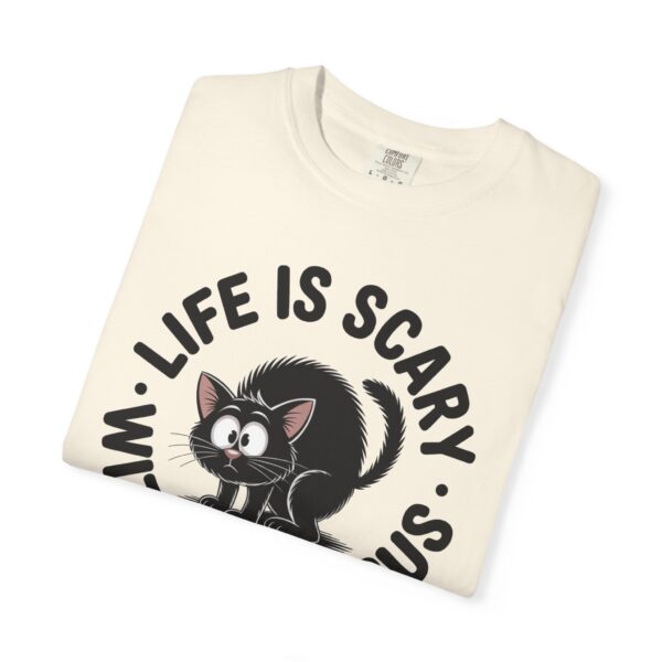 Model of Life Is Scary Without Jesus Christian T-Shirt - Scared Black Cat Tee 38