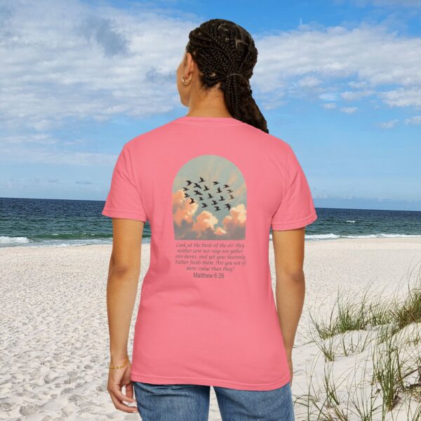 Look at the Birds of the Air Christian T-Shirt - Matthew 6:26 57 Model of Look at the Birds of the Air Christian T-Shirt - Matthew 6:26 56