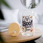 Model of Boo!-lieve in Jesus Cute Ghost Sipper Glass 16oz 24