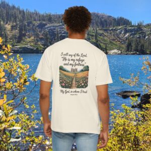 The Lord is My Refuge Christian T-Shirt - Psalm 91:2 - Image 8