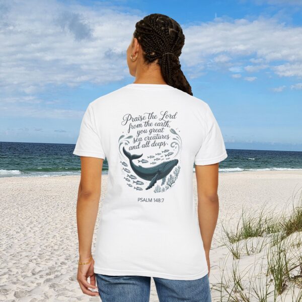 Model of Praise the Lord from the Earth Christian T-Shirt - Psalm 148:7 2