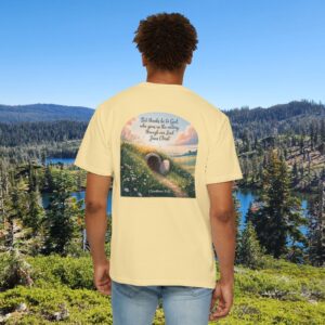Thanks Be to God Christian T-Shirt - 1 Corinthians 15:57 - Image 11