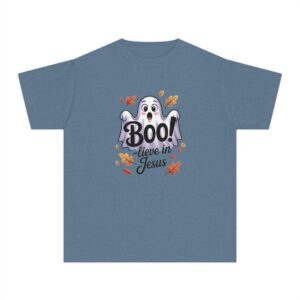 Boo-lieve in Jesus Kids Tee – Fall Christian Shirt Sizes XS to XL - Image 12