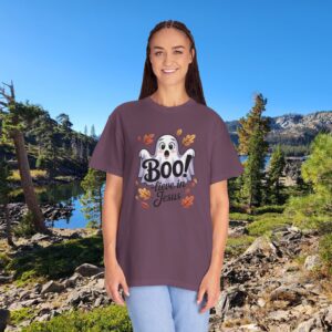 Boo-lieve in Jesus Adorable Ghost Christian T-Shirt - Image 41