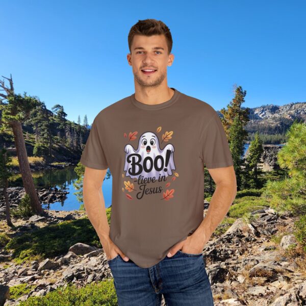 Model of Boo-lieve in Jesus Adorable Ghost Christian T-Shirt 50