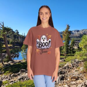 Boo-lieve in Jesus Adorable Ghost Christian T-Shirt - Image 45