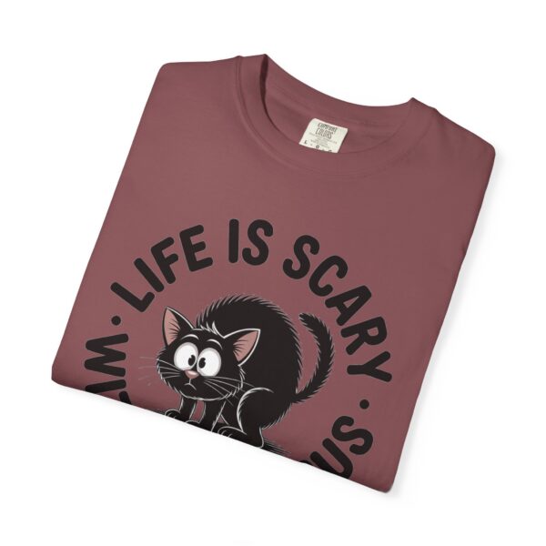 Model of Life Is Scary Without Jesus Christian T-Shirt - Scared Black Cat Tee 30