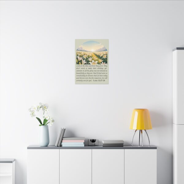Model of Consider the Lilies and How They Grow Canvas Christian Wall Art - Luke 12:27-28 14