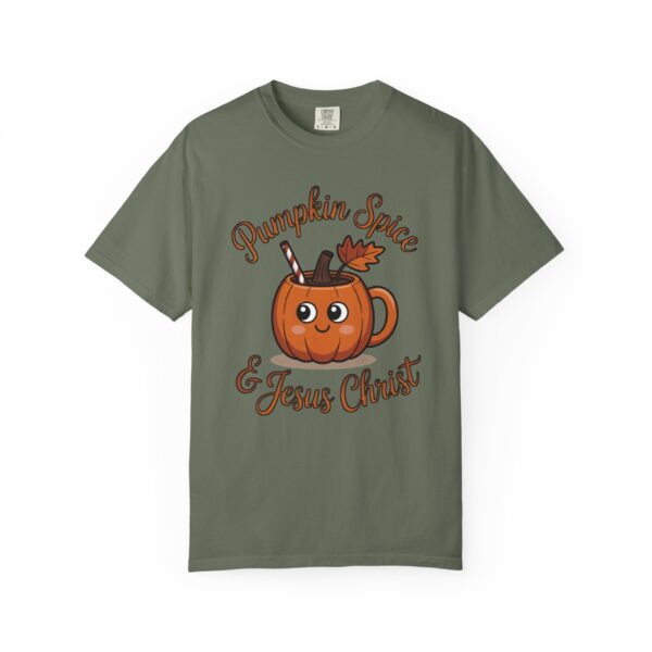 Model of Pumpkin Spice & Jesus Christ Fall Christian T-Shirt 30