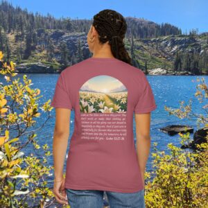Look at the Lilies and How They Grow Christian T-Shirt - Luke 12:27-28 - Image 31