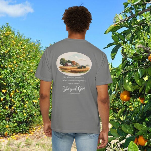 Model of Christian Farmer T-Shirt 1 Corinthians 10:31 - Do All to the Glory of God 32