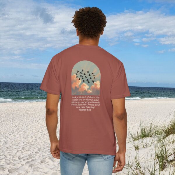 Look at the Birds of the Air Christian T-Shirt - Matthew 6:26 61 Model of Look at the Birds of the Air Christian T-Shirt - Matthew 6:26 60