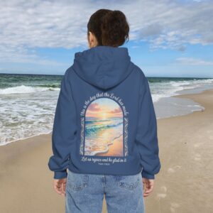 The Day the Lord Has Made Christian Hoodie - Comfort Colors Beach Sunset Psalm 118:24 Christian Sweatshirt - Image 19