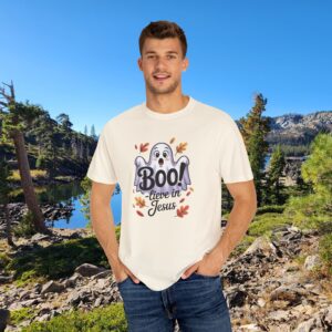 Boo-lieve in Jesus Adorable Ghost Christian T-Shirt - Image 14