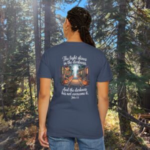 Halloween The Light Shines in the Darkness Christian Shirt - John 1:5 - Image 26