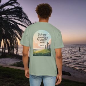 Free Gift of God is Eternal Life Christian T-Shirt - Romans 6:23 - Image 16