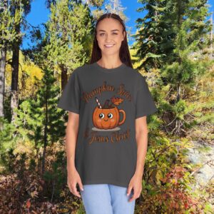 Pumpkin Spice & Jesus Christ Fall Christian T-Shirt - Image 25