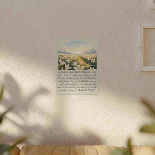Model of Consider the Lilies and How They Grow Canvas Christian Wall Art - Luke 12:27-28 4