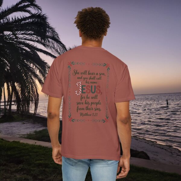 Model of You Shall Call His Name Jesus Christian T-Shirt - Matthew 1:21 44