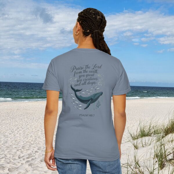 Model of Praise the Lord from the Earth Christian T-Shirt - Psalm 148:7 44