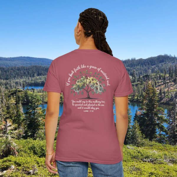 Model of Faith Like a Grain of Mustard Seed Christian T-Shirt - Luke 17:6 1
