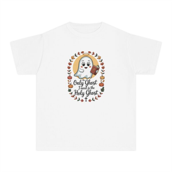 Model of The Only Ghost I Need is the Holy Ghost Kids Christian T-Shirt 6