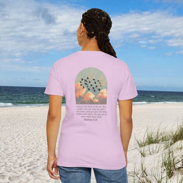 Look at the Birds of the Air Christian T-Shirt - Matthew 6:26 45 Model of Look at the Birds of the Air Christian T-Shirt - Matthew 6:26 44
