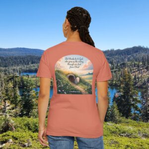 Thanks Be to God Christian T-Shirt - 1 Corinthians 15:57 - Image 4