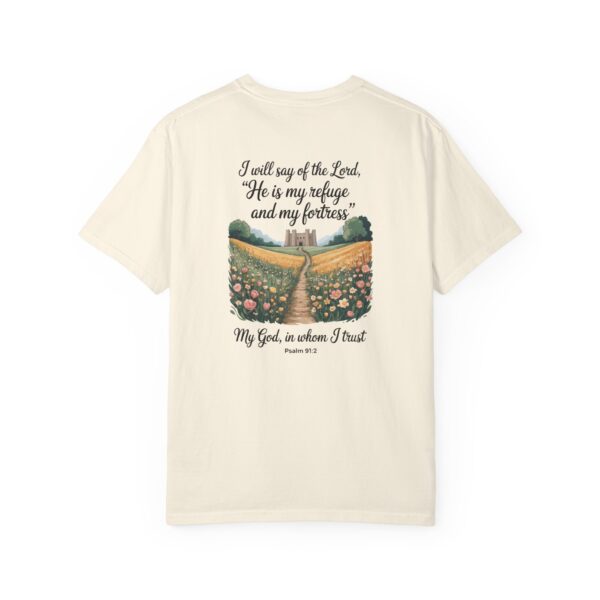 Model of The Lord is My Refuge Christian T-Shirt - Psalm 91:2 16