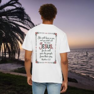 You Shall Call His Name Jesus Christian T-Shirt - Matthew 1:21 - Image 5