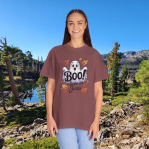 Boo-lieve in Jesus Adorable Ghost Christian T-Shirt - Image 9