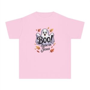 Boo-lieve in Jesus Kids Tee – Fall Christian Shirt Sizes XS to XL - Image 18