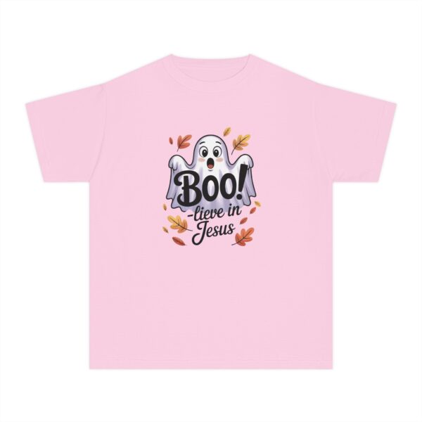 Model of Boo-lieve in Jesus Kids Tee – Fall Christian Shirt Sizes XS to XL 34