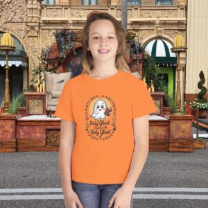 The Only Ghost I Need is the Holy Ghost Kids Christian T-Shirt - Image 5