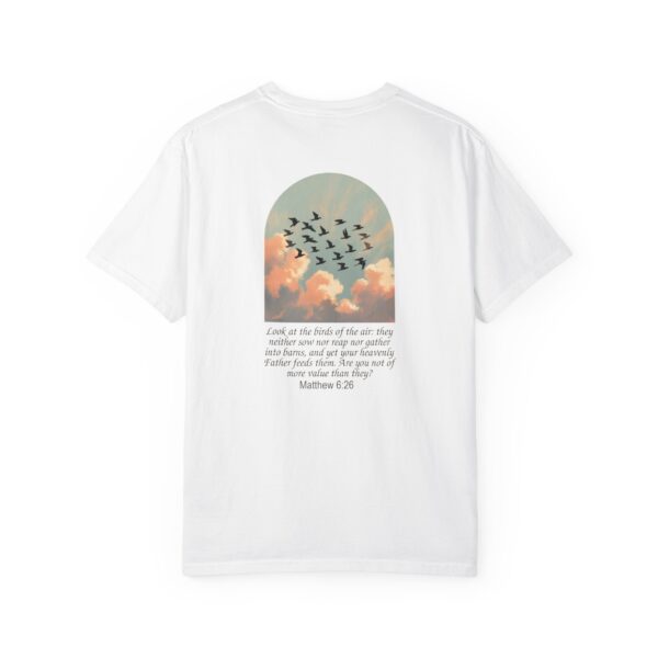 Look at the Birds of the Air Christian T-Shirt - Matthew 6:26 11 Model of Look at the Birds of the Air Christian T-Shirt - Matthew 6:26 10