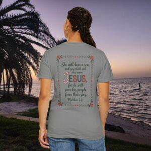 You Shall Call His Name Jesus Christian T-Shirt - Matthew 1:21 - Image 16