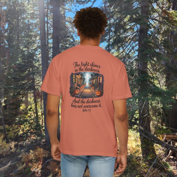 Model of Halloween The Light Shines in the Darkness Christian Shirt - John 1:5 1