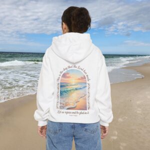 The Day the Lord Has Made Christian Hoodie - Comfort Colors Beach Sunset Psalm 118:24 Christian Sweatshirt - Image 4