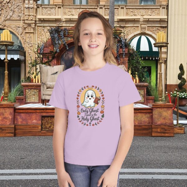 Model of The Only Ghost I Need is the Holy Ghost Kids Christian T-Shirt 24