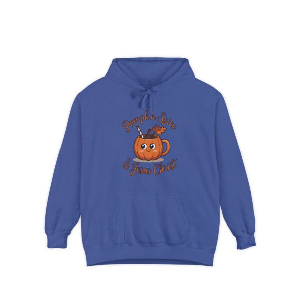 Model of Pumpkin Spice and Jesus Christ Christian Hoodie - Unisex 36