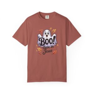 Boo-lieve in Jesus Adorable Ghost Christian T-Shirt - Image 48