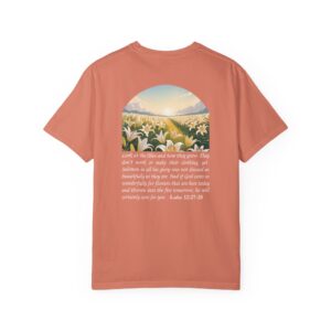 Look at the Lilies and How They Grow Christian T-Shirt - Luke 12:27-28 - Image 6